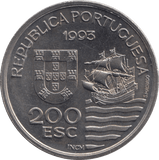 1993 200 ESCUDOS PORTUGAL - WORLD COINS - Cambridgeshire Coins