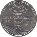 1993 200 ESCUDOS PORTUGAL - WORLD COINS - Cambridgeshire Coins