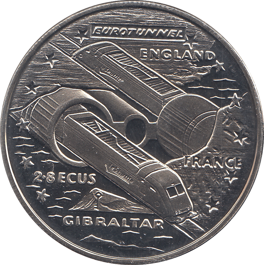 1993 2.8 ECUS EUROTUNNEL ( BU ) - WORLD COINS - Cambridgeshire Coins