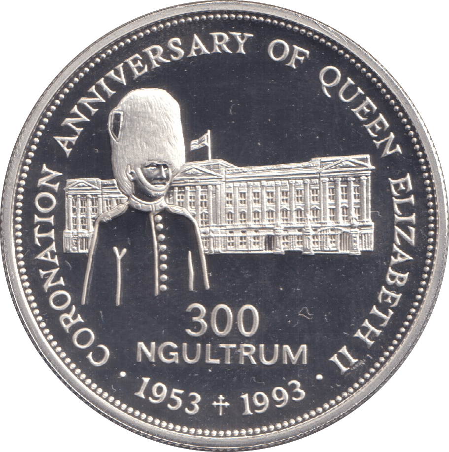1993 300 NGULTRUM CORONATION ANNIVERSARY - WORLD COINS - Cambridgeshire Coins