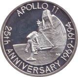 1993 .999 FINE SILVER PROOF 20 CROWN APOLLO 11 - SILVER WORLD COINS - Cambridgeshire Coins