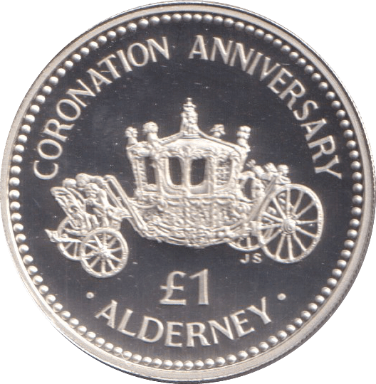 1993 ALDERNEY CORONATION ANNIVERSARY ONE POUND SILVER PROOF - £1 Silver Proof - Cambridgeshire Coins