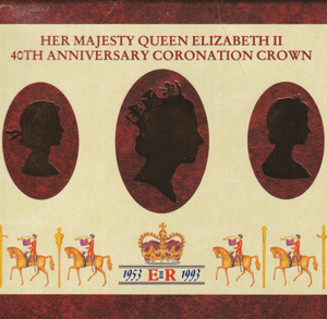 1993 BRILLIANT UNCIRCULATED £5 COIN PRESENTATION PACK 40TH CORONATION ANNIVERSARY - £5 BU PACK - Cambridgeshire Coins