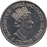 1993 FIVE CROWNS TURKS AND CAICOS F600 - WORLD COINS - Cambridgeshire Coins