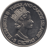 1993 FIVE DOLLARS COIN TURKS AND CAICOS F383 - WORLD COINS - Cambridgeshire Coins