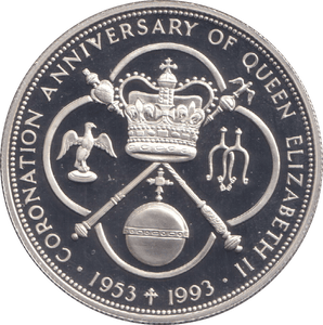 1993 FIVE DOLLARS CORONATION ANNIVERSARY - WORLD COINS - Cambridgeshire Coins