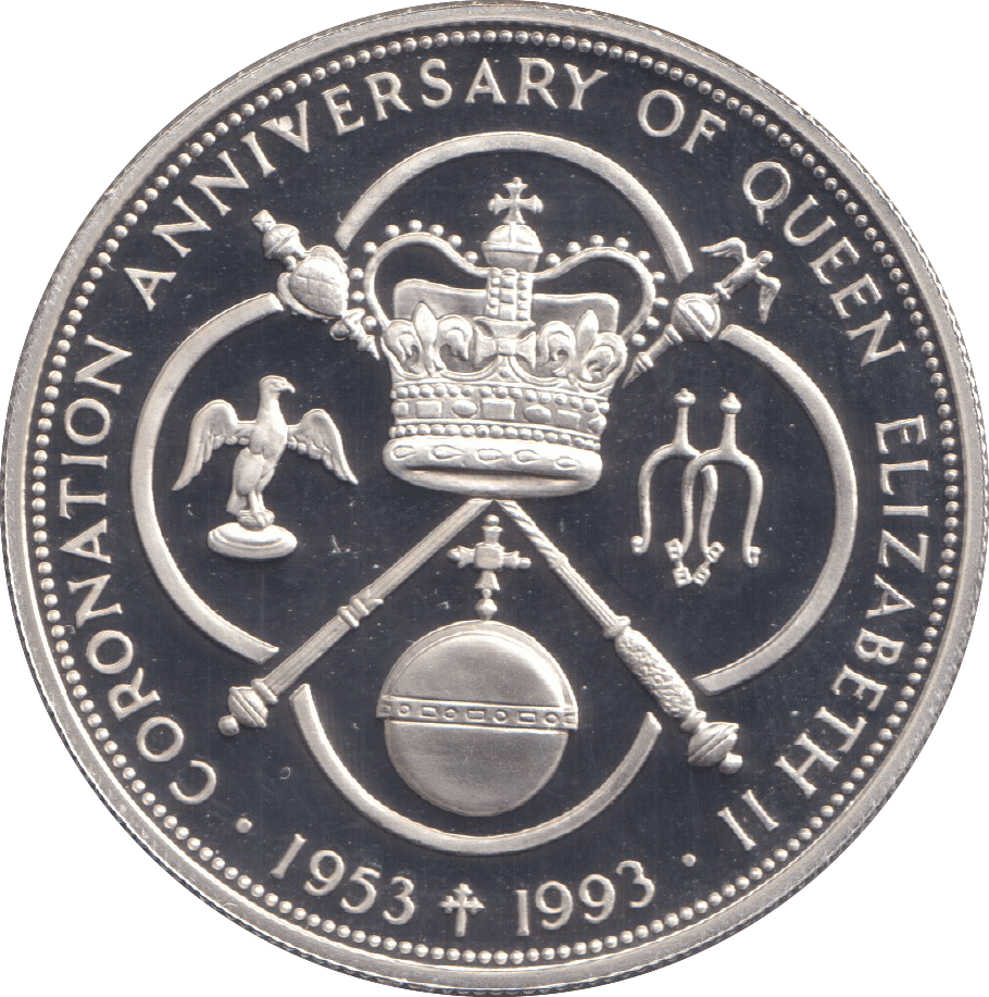 1993 FIVE DOLLARS CORONATION ANNIVERSARY - WORLD COINS - Cambridgeshire Coins