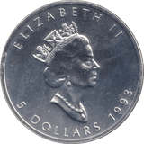 1993 FIVE POUNDS CANADA - WORLD COINS - Cambridgeshire Coins
