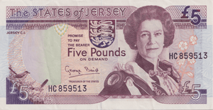 1993 FIVE POUNDS JERSEY BANKNOTE REF-1822 - WORLD BANKNOTES - Cambridgeshire Coins