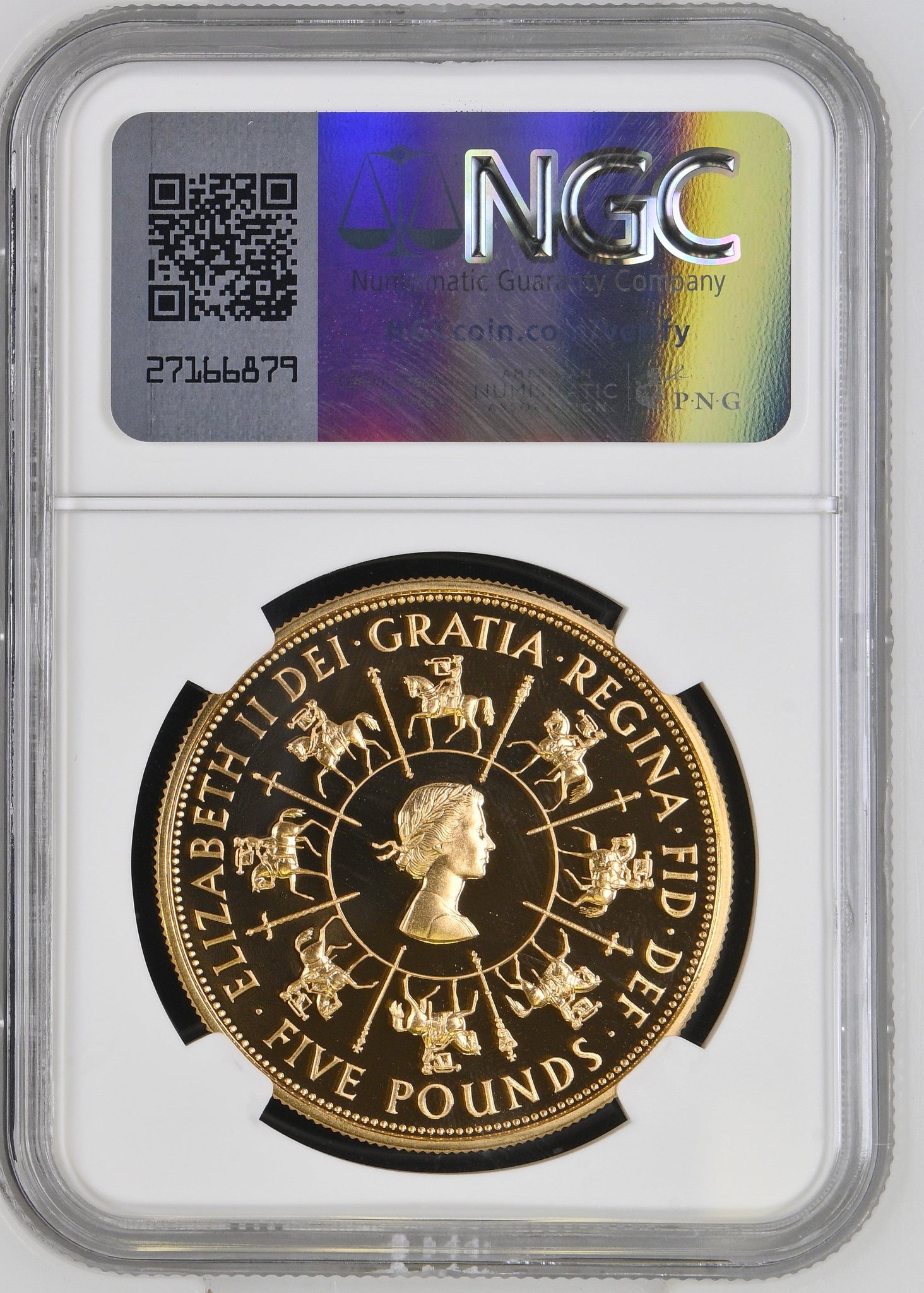 1993 GOLD PROOF QUEEN ELIZABETH II 40TH ANNIVERSARY REIGN £5 (NGC