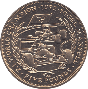 1993 ISLE OF MAN NIGEL MANSELL FIVE POUNDS - WORLD COINS - Cambridgeshire Coins