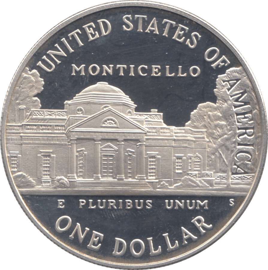 1993 MONTICELLO SILVER PROOF DOLLAR USA SAN FRANCISCO MINT - SILVER WORLD COINS - Cambridgeshire Coins