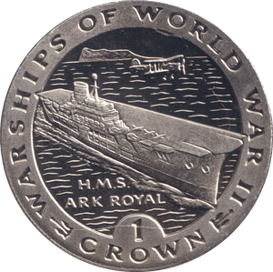 1993 ONE CROWN H.M.S ARK ROYAL GIBRALTAR BU - WORLD COINS - Cambridgeshire Coins