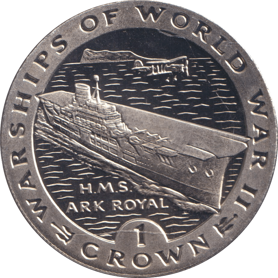 1993 ONE CROWN H.M.S ARK ROYAL GIBRALTAR BU - WORLD COINS - Cambridgeshire Coins