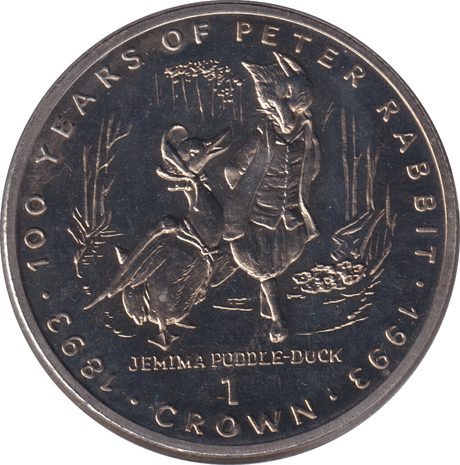 1993 ONE CROWN PROOF LIKE 100 YEARS OF PETER RABBIT GIBRALTAR - WORLD COINS - Cambridgeshire Coins