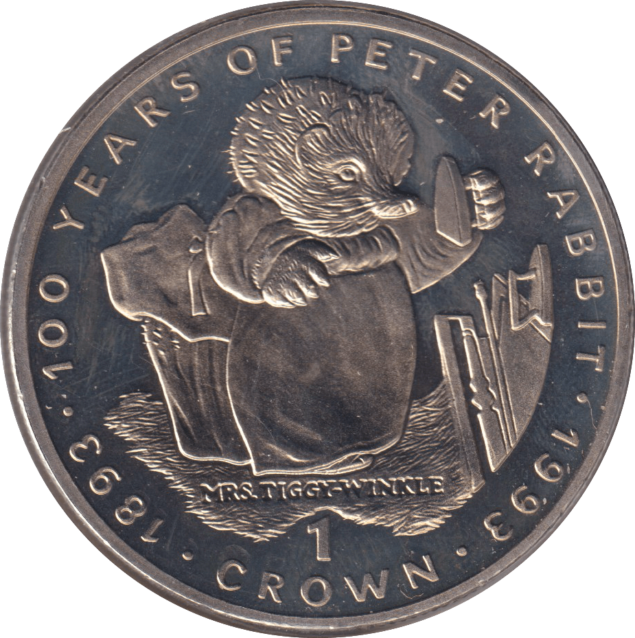 1993 ONE CROWN PROOF LIKE 100 YEARS OF PETER RABBIT GIBRALTAR - WORLD COINS - Cambridgeshire Coins