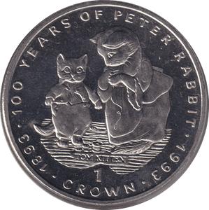 1993 ONE CROWN PROOF LIKE 100 YEARS OF PETER RABBIT GIBRALTAR - WORLD COINS - Cambridgeshire Coins