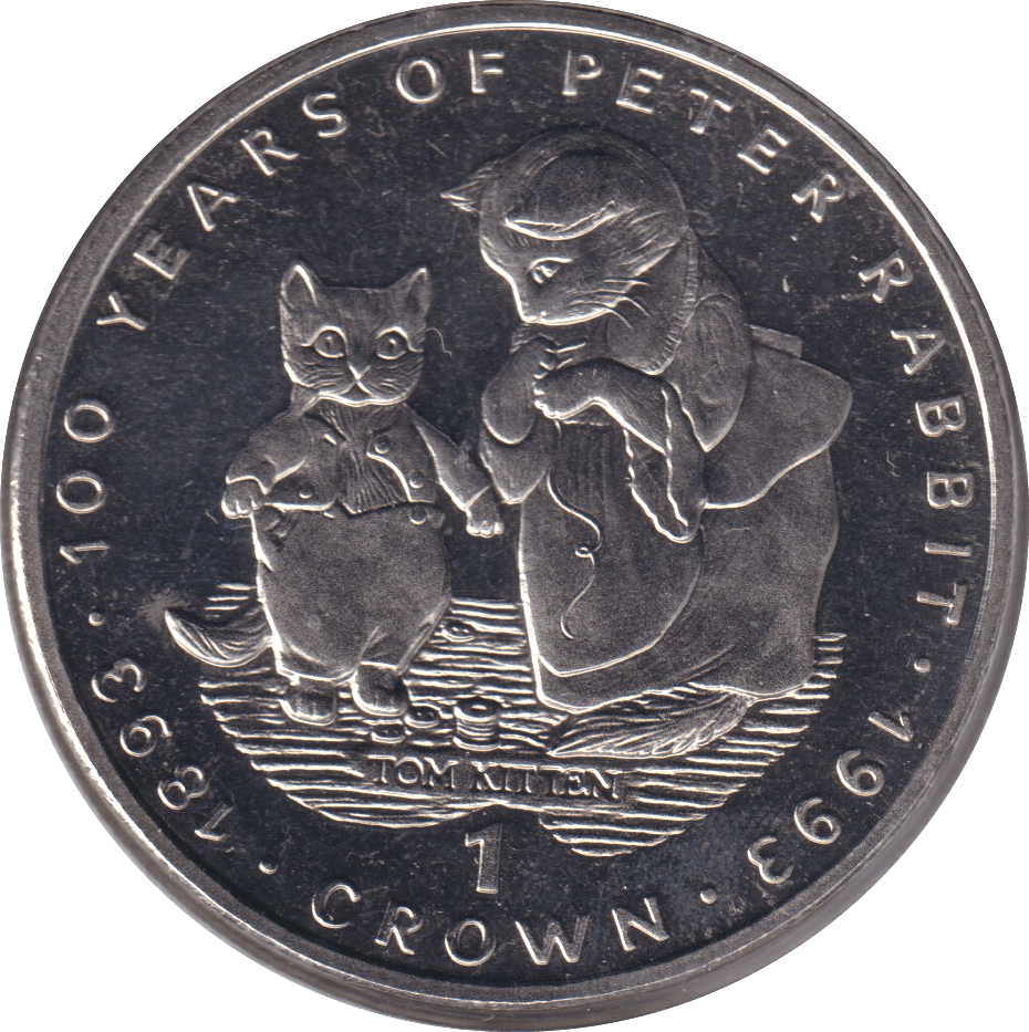 1993 ONE CROWN PROOF LIKE 100 YEARS OF PETER RABBIT GIBRALTAR - WORLD COINS - Cambridgeshire Coins