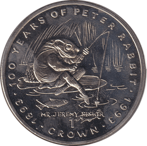 1993 ONE CROWN PROOF LIKE 100 YEARS OF PETER RABBIT GIBRALTAR - WORLD COINS - Cambridgeshire Coins