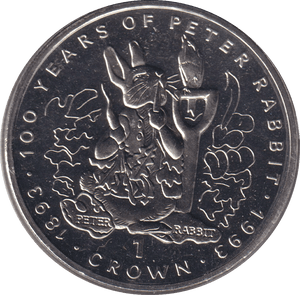 1993 ONE CROWN PROOF LIKE 100 YEARS OF PETER RABBIT GIBRALTAR - WORLD COINS - Cambridgeshire Coins