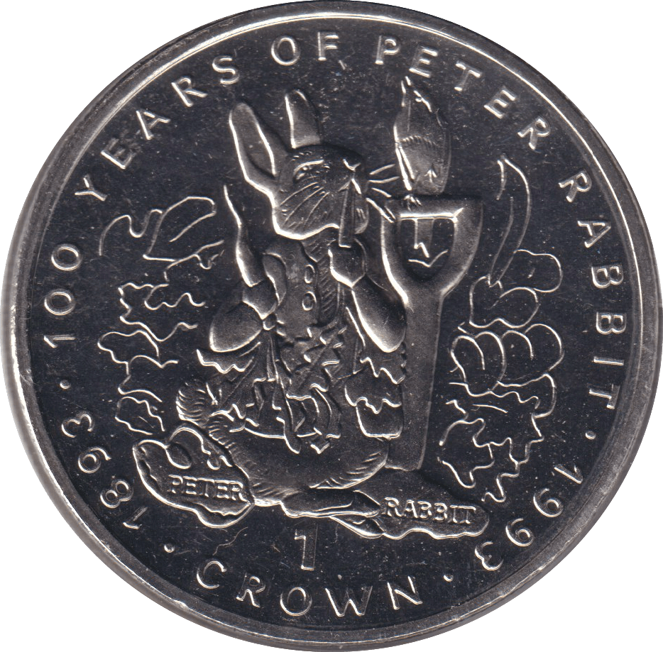 1993 ONE CROWN PROOF LIKE 100 YEARS OF PETER RABBIT GIBRALTAR - WORLD COINS - Cambridgeshire Coins