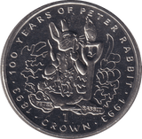 1993 ONE CROWN PROOF LIKE 100 YEARS OF PETER RABBIT GIBRALTAR - WORLD COINS - Cambridgeshire Coins