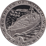 1993 ONE CROWN WARSHIPS OF WWII F74 - Crown - Cambridgeshire Coins