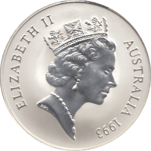 1993 ONE DOLLAR SILVER PROOF AUSTRALIA - SILVER WORLD COINS - Cambridgeshire Coins
