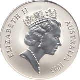 1993 ONE DOLLAR SILVER PROOF AUSTRALIA - SILVER WORLD COINS - Cambridgeshire Coins