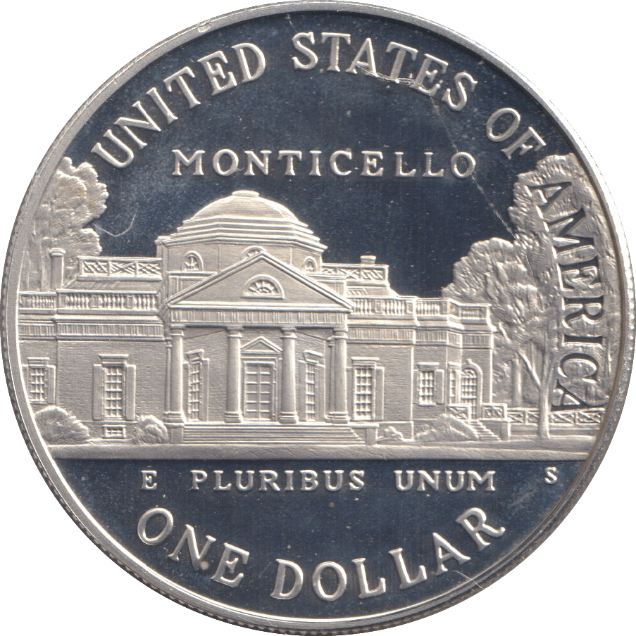 1993 ONE DOLLAR SILVER PROOF MONTICELLO - SILVER WORLD COINS - Cambridgeshire Coins
