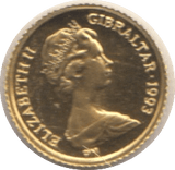 1993 ONE GRAM Gibraltar - Crown - Cambridgeshire Coins