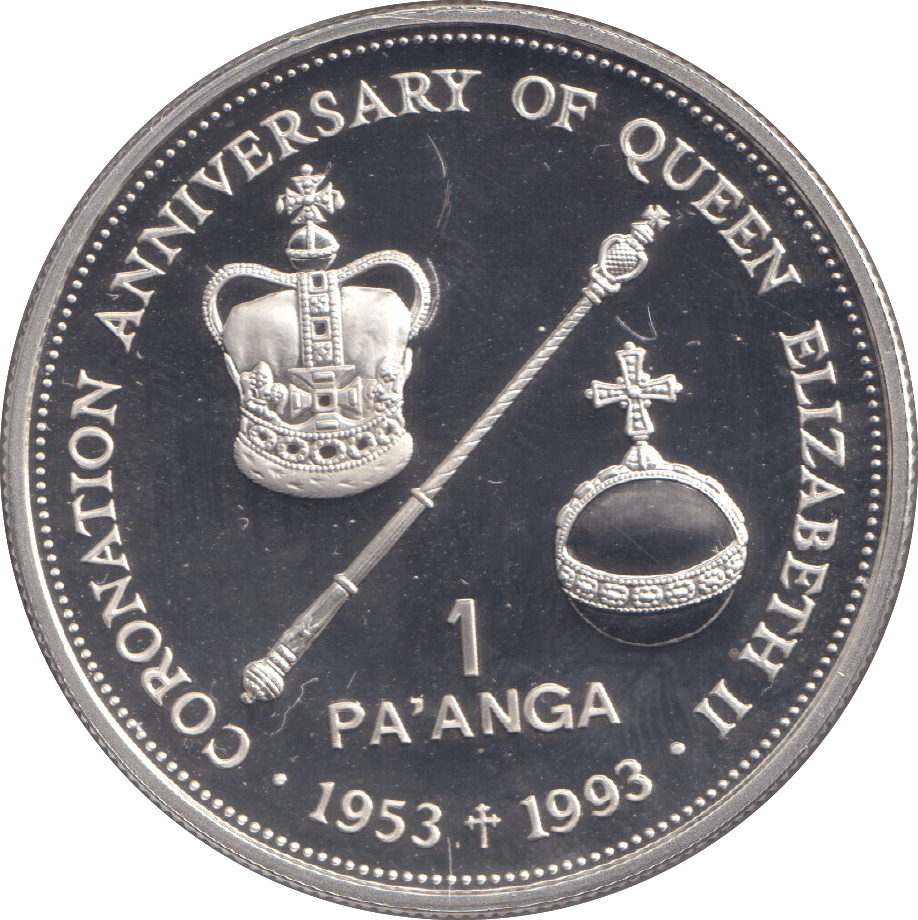 1993 ONE PA'ANGA CORONATION OF QUEEN ELIZABETH - WORLD COINS - Cambridgeshire Coins