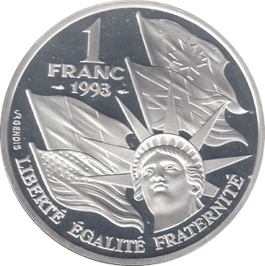 1993 SILVER 1 FRANC FRANCE ( PROOF ) - SILVER WORLD COINS - Cambridgeshire Coins