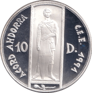 1993 SILVER 10 DINERS ANDORRA - SILVER WORLD COINS - Cambridgeshire Coins