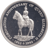 1993 SILVER FIFTY PENCE FALKLAND ISLANDS CORONATION ANNIVERSARY - SILVER WORLD COINS - Cambridgeshire Coins