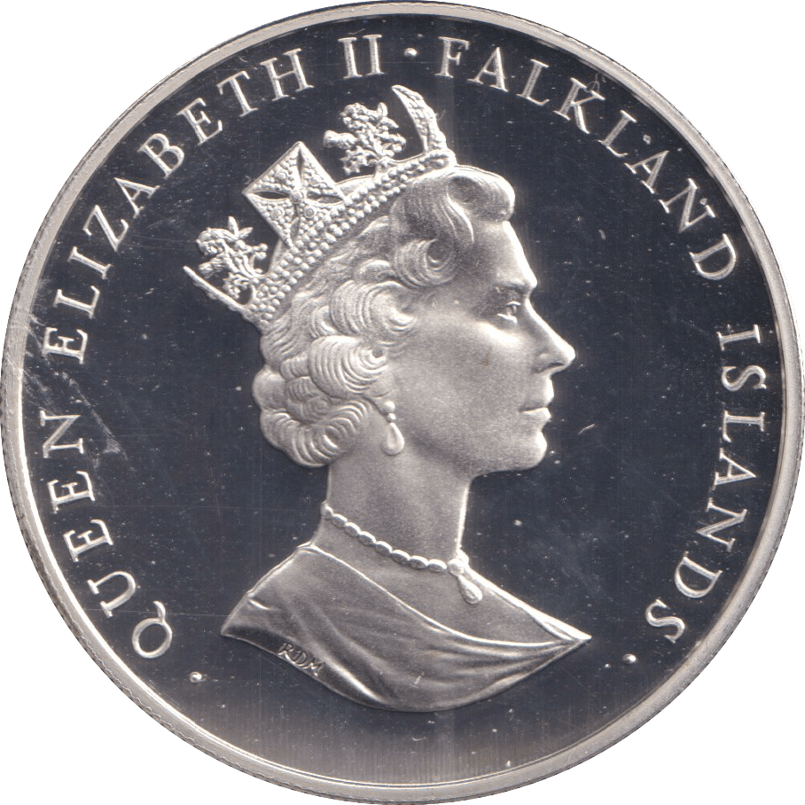 1993 SILVER FIFTY PENCE FALKLAND ISLANDS CORONATION ANNIVERSARY - SILVER WORLD COINS - Cambridgeshire Coins