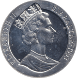 1993 SILVER ONE CROWN GIBRALTAR WARSHIPS OF WWII - SILVER WORLD COINS - Cambridgeshire Coins