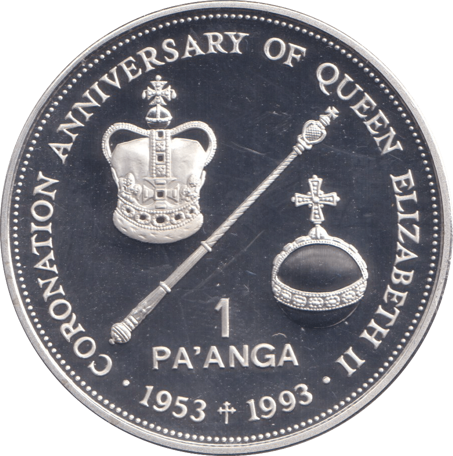 1993 SILVER PROOF 1 PA'ANGA TONGA - SILVER WORLD COINS - Cambridgeshire Coins