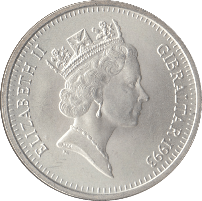 1993 SILVER PROOF 14 ECU TEN POUNDS GIBRALTAR - SILVER WORLD COINS - Cambridgeshire Coins