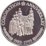 1993 SILVER PROOF 20 CROWN CORONATION ANNIVERSARY - SILVER WORLD COINS - Cambridgeshire Coins
