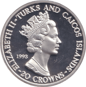 1993 SILVER PROOF 20 CROWN CORONATION ANNIVERSARY - SILVER WORLD COINS - Cambridgeshire Coins