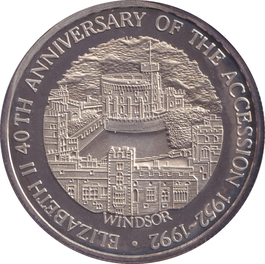 1993 SILVER PROOF 20 CROWN ELIZABETH II 40TH ANNIVERSARY OF ACCESSION - SILVER WORLD COINS - Cambridgeshire Coins