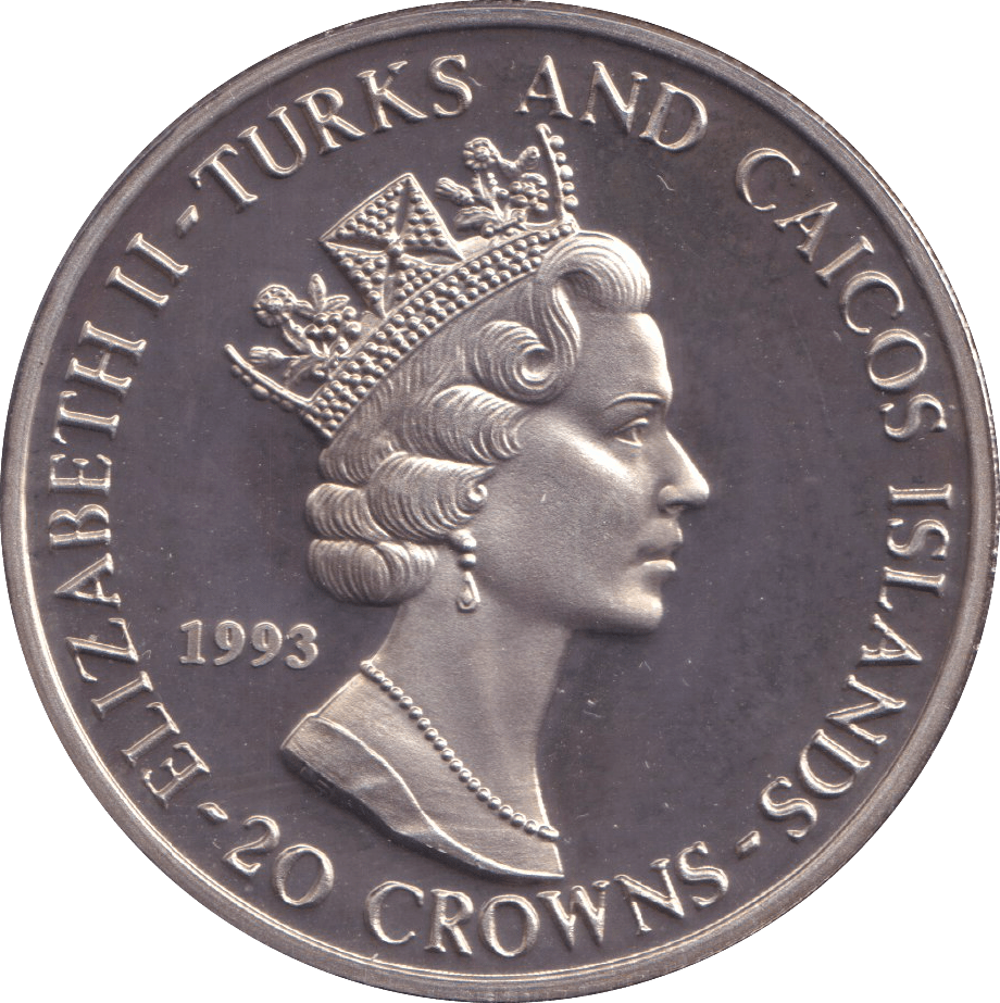 1993 SILVER PROOF 20 CROWN ELIZABETH II 40TH ANNIVERSARY OF ACCESSION - SILVER WORLD COINS - Cambridgeshire Coins