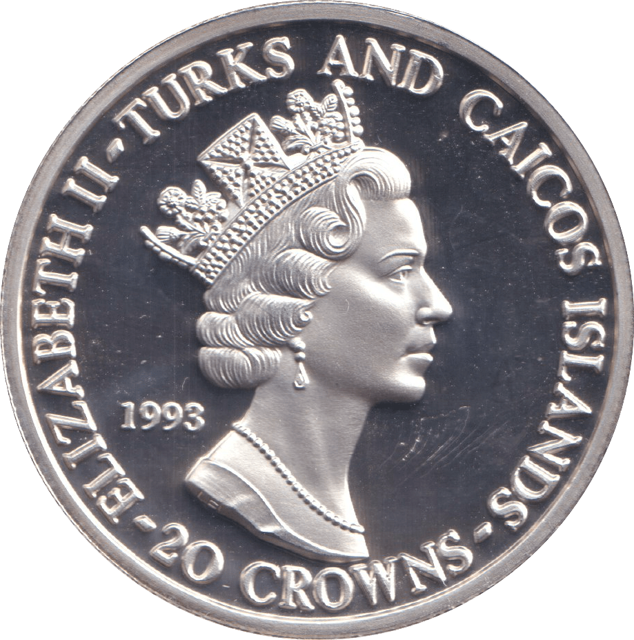 1993 SILVER PROOF 20 CROWN QUEEN'S CORONATION - SILVER WORLD COINS - Cambridgeshire Coins