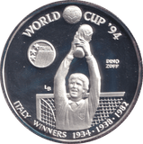 1993 SILVER PROOF 20 CROWNS TURKS AND CAICOS ISLANDS - SILVER WORLD COINS - Cambridgeshire Coins