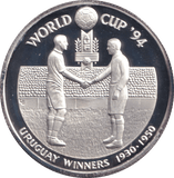 1993 SILVER PROOF 20 CROWNS TURKS AND CAICOS ISLANDS - SILVER WORLD COINS - Cambridgeshire Coins