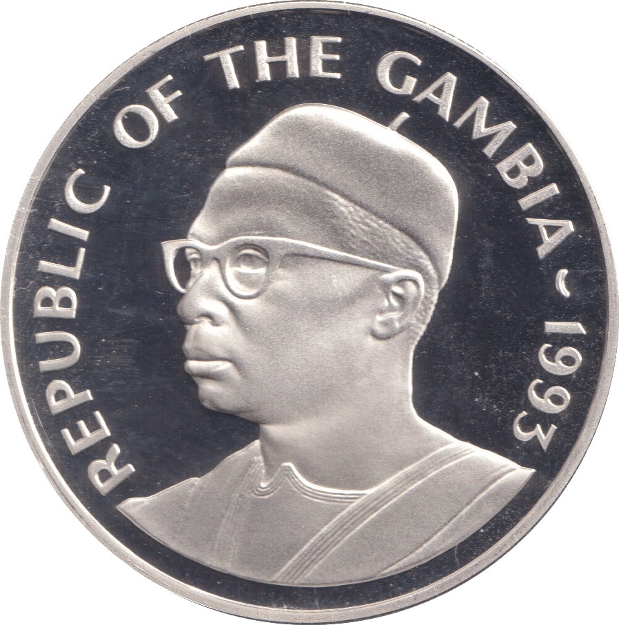 1993 SILVER PROOF 20 DALASIS GAMBIA - SILVER WORLD COINS - Cambridgeshire Coins