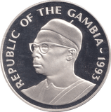1993 SILVER PROOF 20 DALASIS GAMBIA - SILVER WORLD COINS - Cambridgeshire Coins