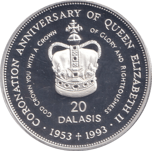 1993 SILVER PROOF 20 DALASIS GAMBIA - SILVER WORLD COINS - Cambridgeshire Coins