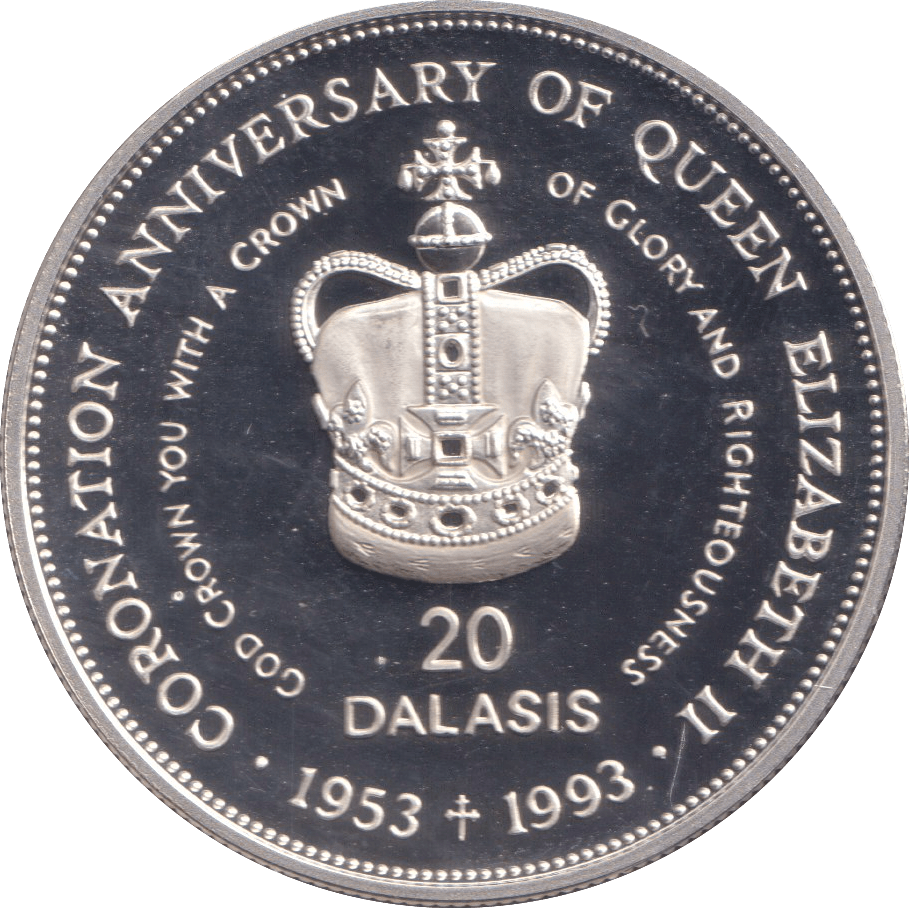 1993 SILVER PROOF 20 DALASIS GAMBIA - SILVER WORLD COINS - Cambridgeshire Coins